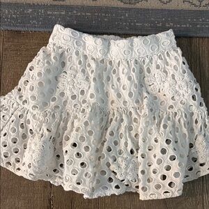 White Eyelet Tiered Skirt - Women